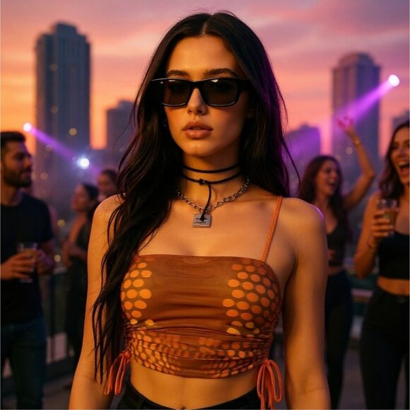 Sunset Nomad Mesh Tank – Poster Girl Glow “New Money” Edition L - Picture 6 of 7